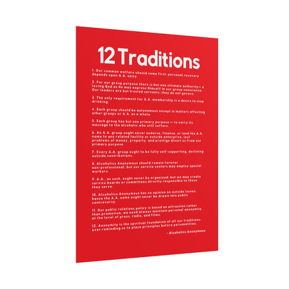 Haler Smith - Poster - Haler Smith Rolled Poster - 12 Traditions - Vertical Red Matte Finish