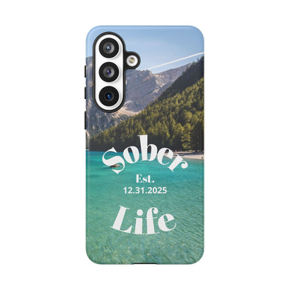 Recovery Phone Case | Sober Life Est. Design 1 | Water Scene Samsung Galaxy Case