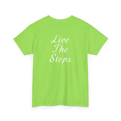 Haler Smith - T-Shirt - Haler Smith Heavy Cotton Short Sleeve Tee 2XL - 5XL - Live The Steps - White Letters