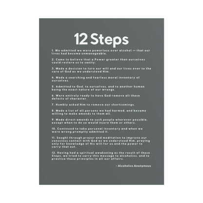 Haler Smith - Poster - Haler Smith Rolled Poster - 12 Steps - Vertical Dark Gray Matte Finish