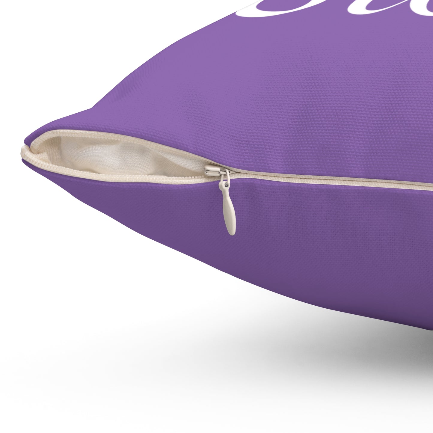 Haler Smith Polyester Square Pillow Light Purple - Live The Steps - White Letters
