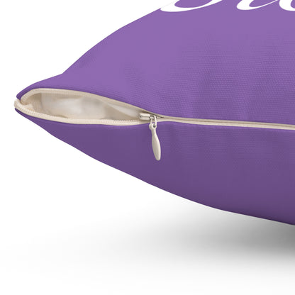 Haler Smith Polyester Square Pillow Light Purple - Live The Steps - White Letters