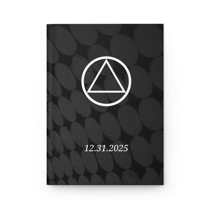 Recovery Hardcover Journal | Circle and Triangle Sobriety Date | Black Circles