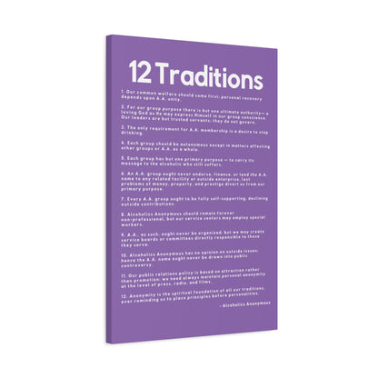 Haler Smith - Canvas - Haler Smith Matte Canvas - 12 Traditions - Vertical Light Purple Matte Finish