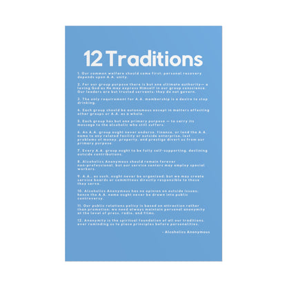 Haler Smith - Poster - Haler Smith Rolled Poster - 12 Traditions - Vertical Light Blue Matte Finish