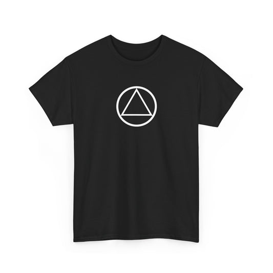 Recovery Short Sleeve T-Shirt | Circle and Triangle Design 1 On The Front