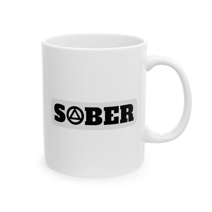 Recovery Ceramic Coffee Mug | Sober Design 2 | Black Letters