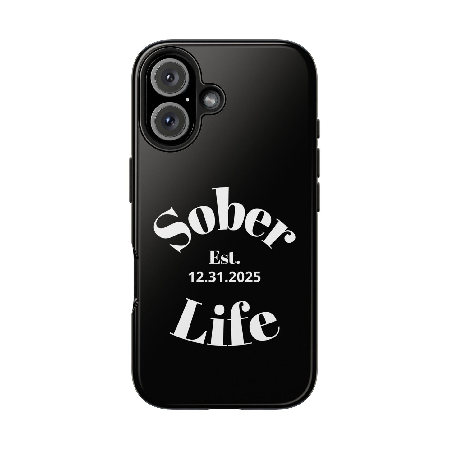 Recovery Phone Case | Sober Life Est. Design 1 | Black iPhone Case