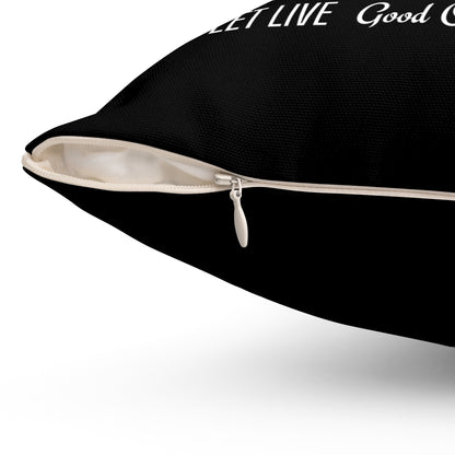 Haler Smith Square Polyester Pillow - Recovery Phrases 1 - Black