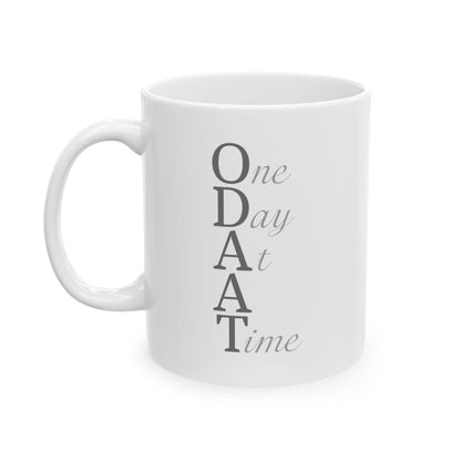 Haler Smith Ceramic Mug - One Day At A Time - Black Letters