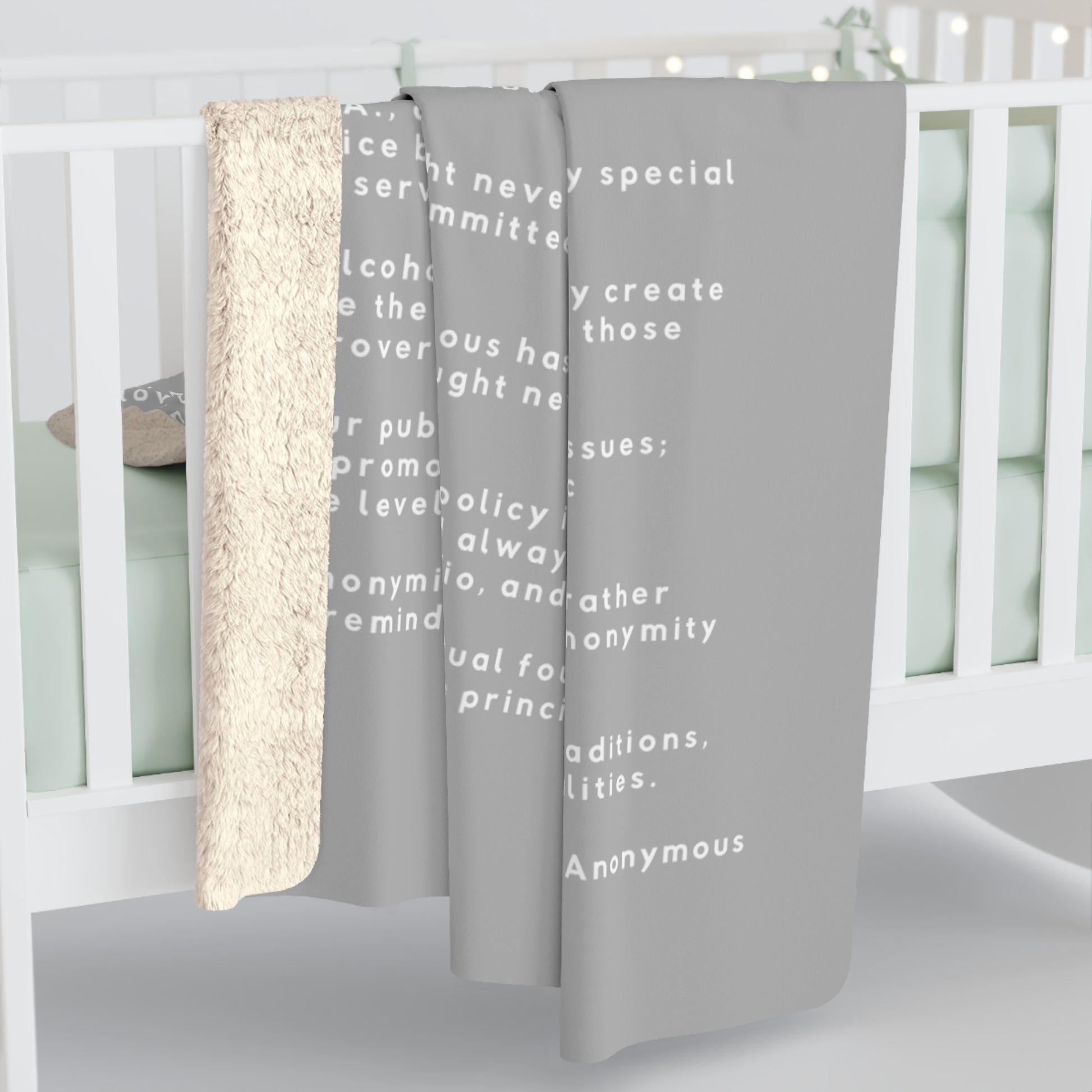 Haler Smith - Home Decor - Haler Smith Sherpa Fleece Blanket - 12 Traditions - Light Gray