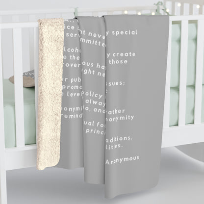 Haler Smith - Home Decor - Haler Smith Sherpa Fleece Blanket - 12 Traditions - Light Gray