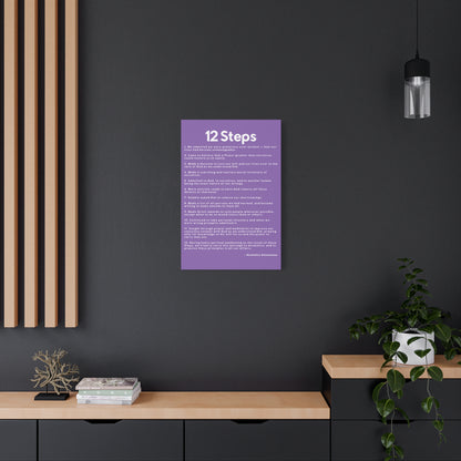 Haler Smith - Canvas - Haler Smith Matte Canvas - 12 Steps - Vertical Light Purple Matte Finish