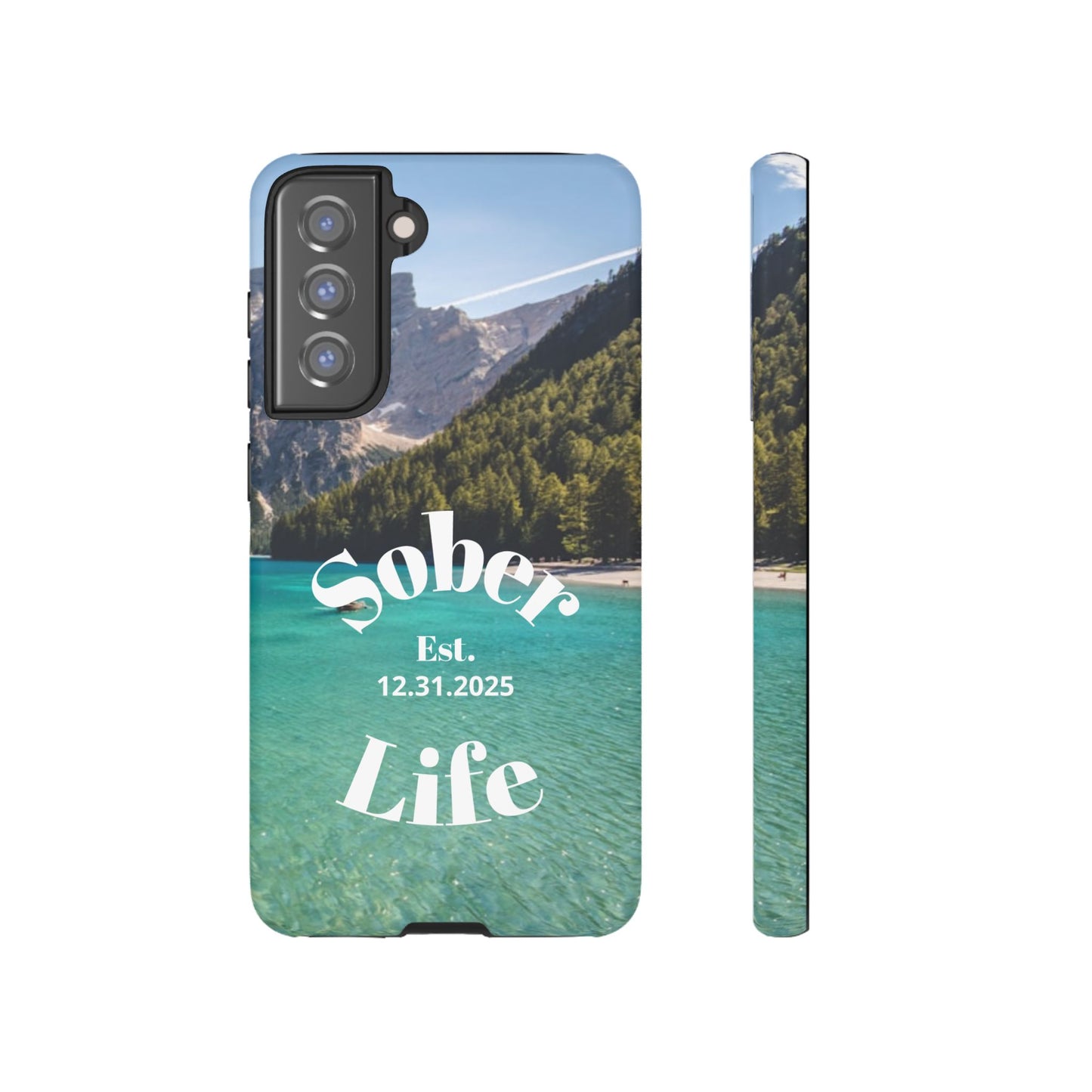 Recovery Phone Case | Sober Life Est. Design 1 | Water Scene Samsung Galaxy Case