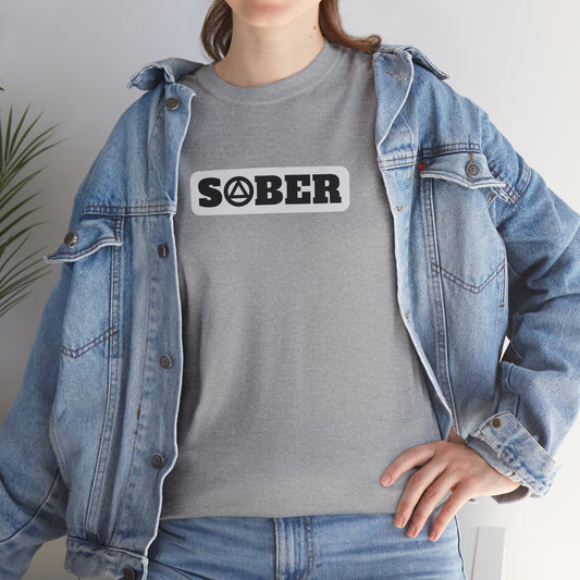 Sobriety Short Sleeve T-Shirt | Sober Design 2 On The Front