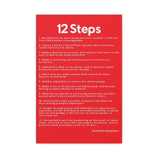 Haler Smith - Canvas - Haler Smith Matte Canvas - 12 Steps - Vertical Red Matte Finish