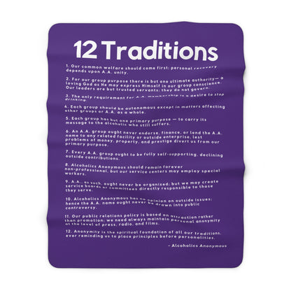 Haler Smith - Home Decor - Haler Smith Sherpa Fleece Blanket - 12 Traditions - Purple