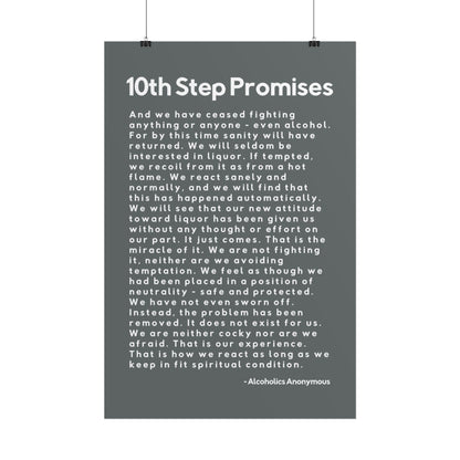 Haler Smith - Poster - Haler Smith Rolled Poster - 10th Step Promises - Vertical Dark Gray Matte Finish