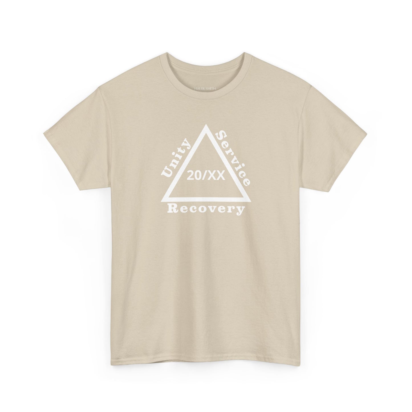 Recovery Short Sleeve T-Shirt | Unity Service Recovery Sobriety Years Design 1 On The Front