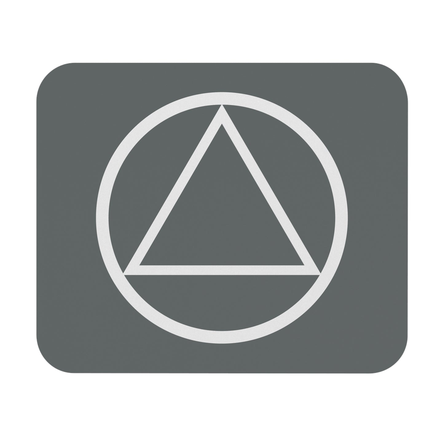 Recovery Mouse Pad | Circle and Triangle Design 1 | Dark Gray