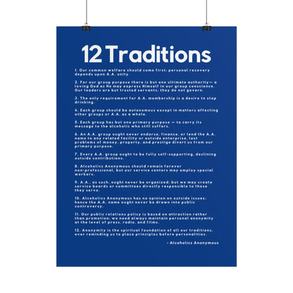 Haler Smith - Poster - Haler Smith Rolled Poster - 12 Traditions - Vertical Dark Blue Matte Finish