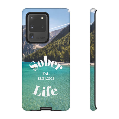 Recovery Phone Case | Sober Life Est. Design 1 | Water Scene Samsung Galaxy Case