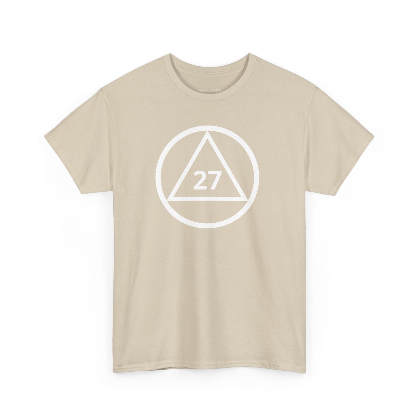 Recovery Short Sleeve T-Shirt | Circle and Triangle Sobriety Years Design 1 On The Front