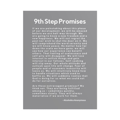 Haler Smith Rolled Poster - 9th Step Promises - Vertical Gray Matte Finish