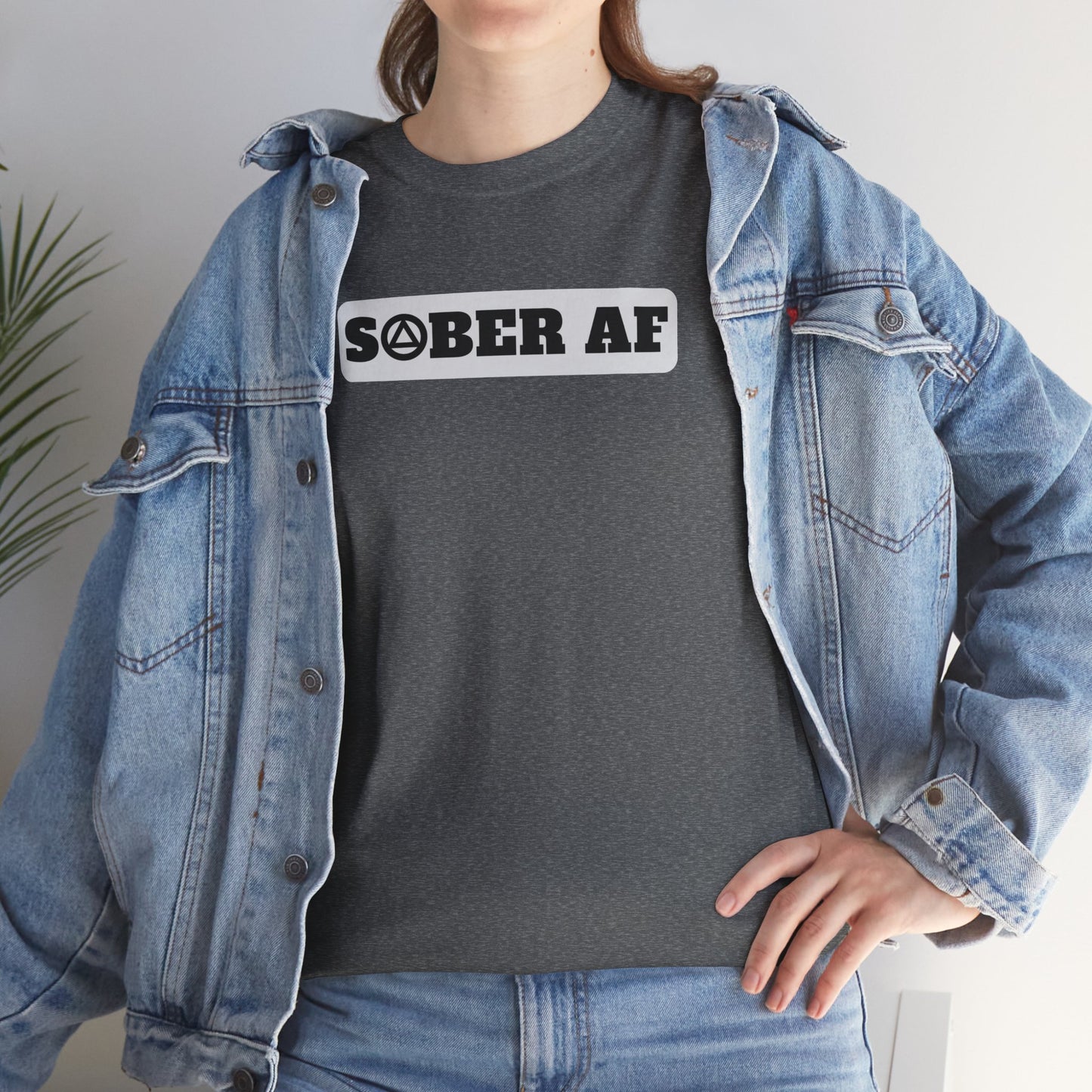 Recovery Short Sleeve T-Shirt | Sober AF Design 1 On The Front