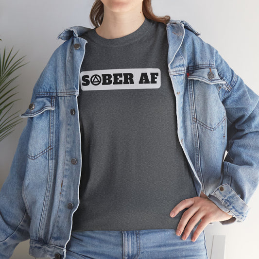 Recovery Short Sleeve T-Shirt | Sober AF Design 1 On The Front