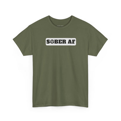 Recovery Short Sleeve T-Shirt | Sober AF Design 1 On The Front