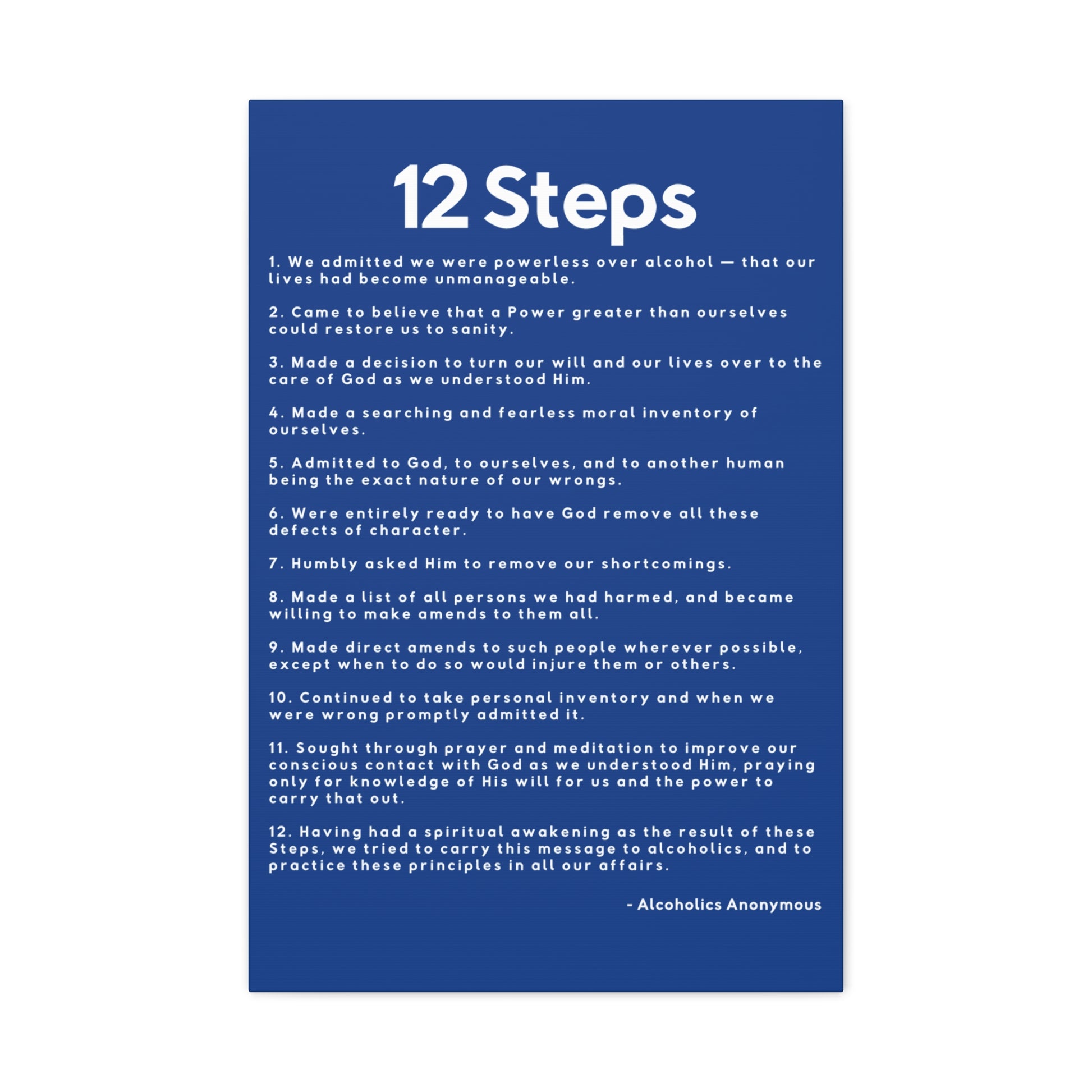 Haler Smith - Canvas - Haler Smith Matte Canvas - 12 Steps - Vertical Dark Blue Matte Finish