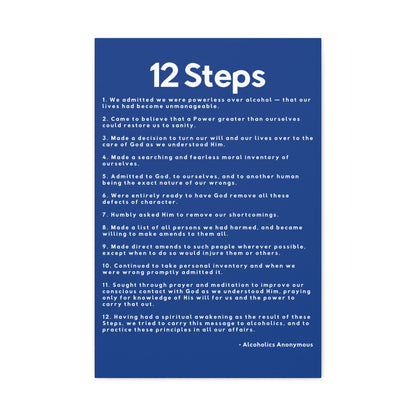 Haler Smith - Canvas - Haler Smith Matte Canvas - 12 Steps - Vertical Dark Blue Matte Finish