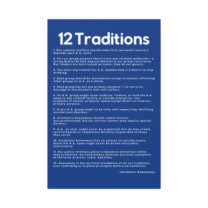 Haler Smith - Canvas - Haler Smith Matte Canvas - 12 Traditions - Vertical Dark Blue Matte Finish