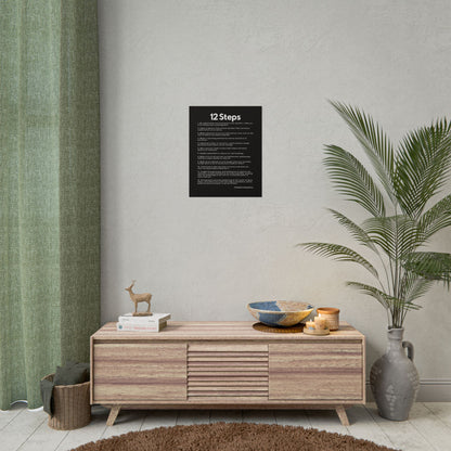 Haler Smith Rolled Poster - 12 Steps - Vertical Black Matte Finish - White Letters