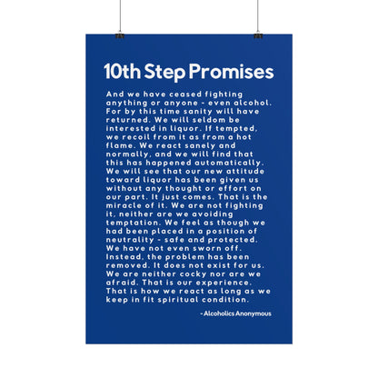 Haler Smith - Poster - Haler Smith Rolled Poster - 10th Step Promises - Vertical Dark Blue Matte Finish