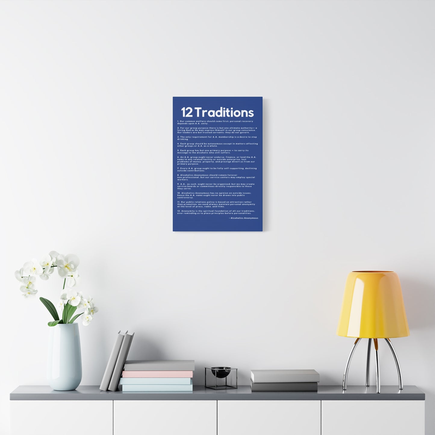 Haler Smith - Canvas - Haler Smith Matte Canvas - 12 Traditions - Vertical Dark Blue Matte Finish