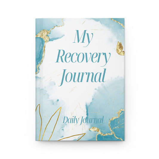 Haler Smith Hardcover Journal - My Recovery Journal - Gold Leaf - Blue Letters