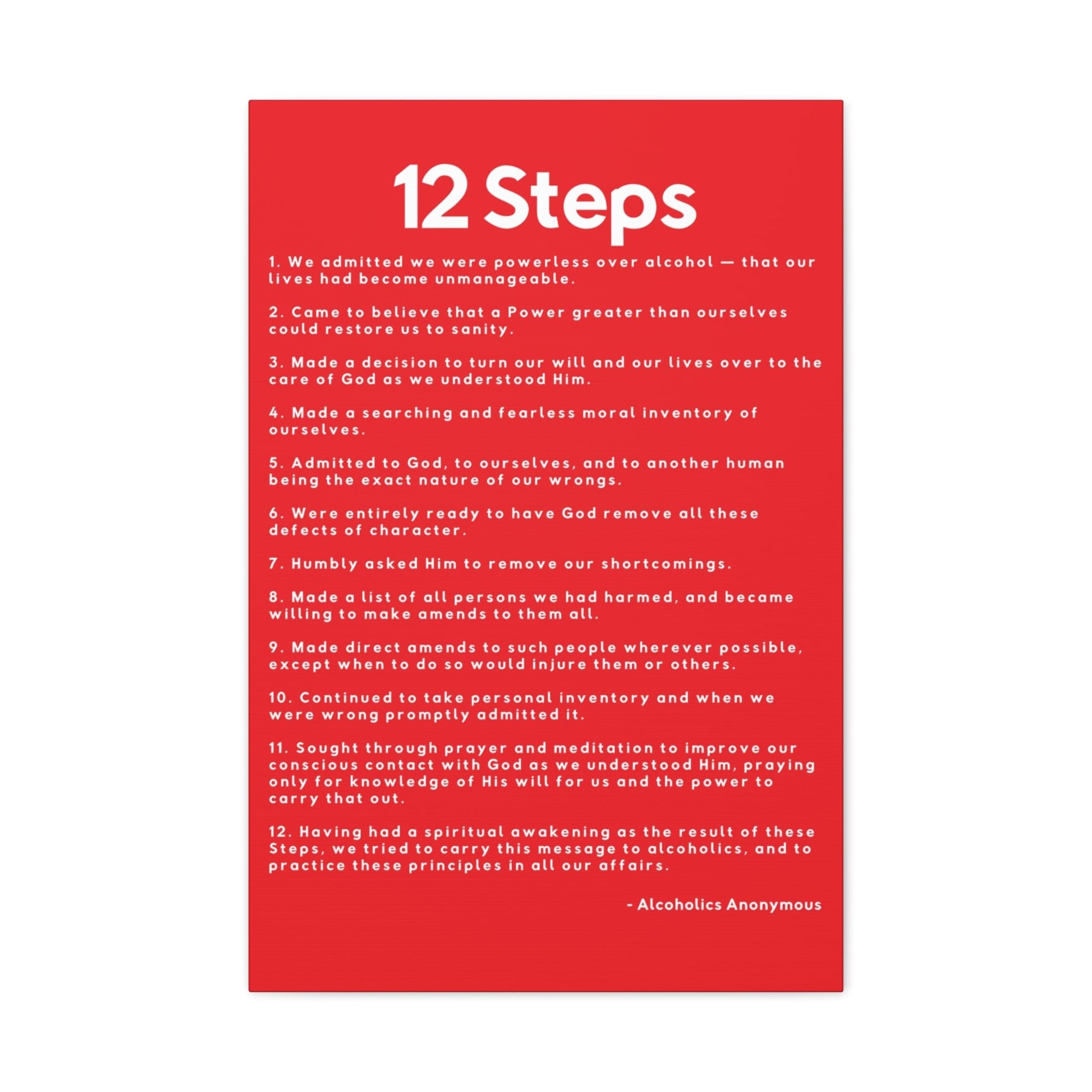 Haler Smith - Canvas - Haler Smith Matte Canvas - 12 Steps - Vertical Red Matte Finish