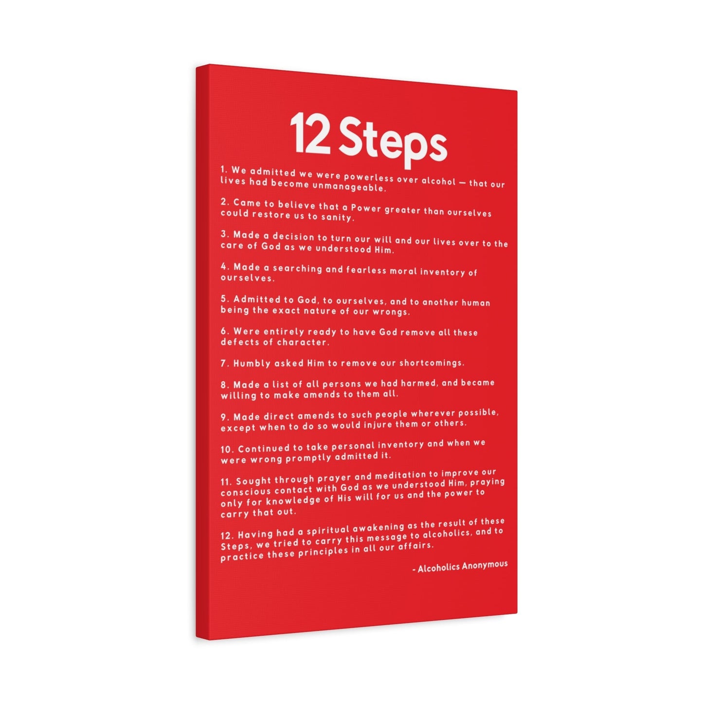 Haler Smith - Canvas - Haler Smith Matte Canvas - 12 Steps - Vertical Red Matte Finish