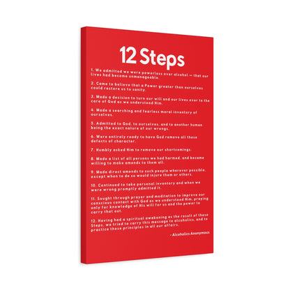 Haler Smith - Canvas - Haler Smith Matte Canvas - 12 Steps - Vertical Red Matte Finish