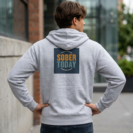 Recovery Zip Hoodie | Sober Today Design 8 On The Back