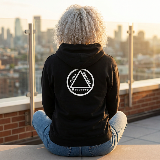 Sobriety Zip Hoodie | Unity Service Recovery Design 1 On The Back