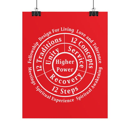 Haler Smith Rolled Poster - Higher Power 1 - Red Matte Finish