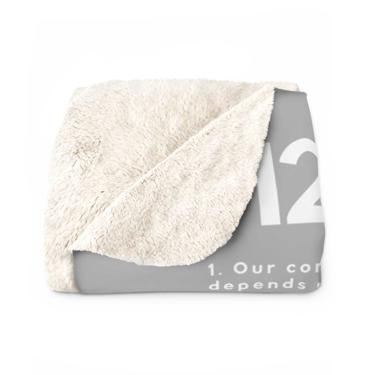 Haler Smith - Home Decor - Haler Smith Sherpa Fleece Blanket - 12 Traditions - Light Gray