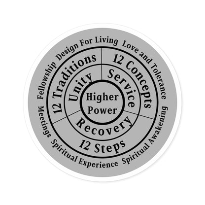 Haler Smith Vinyl Round Sticker - Higher Power 1 - Light Gray