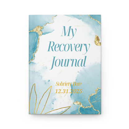 Recovery Hardcover Journal | My Recovery Journal Sobriety Date | Gold Leaf Scene