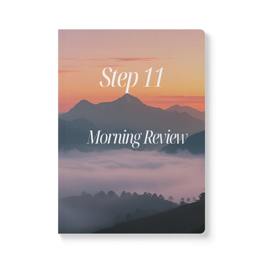 Haler Smith Guided Softcover Journal - Step 11 Morning Review - Mountain Morning Scene - White Letters
