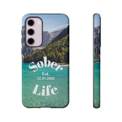 Recovery Phone Case | Sober Life Est. Design 1 | Water Scene Samsung Galaxy Case