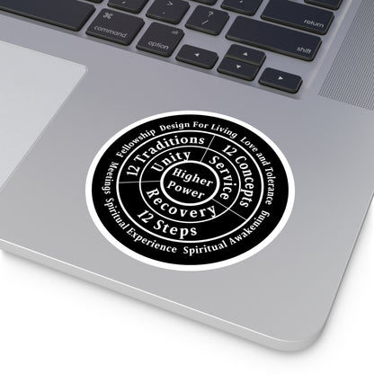 Haler Smith Vinyl Round Sticker - Higher Power 1 - Black